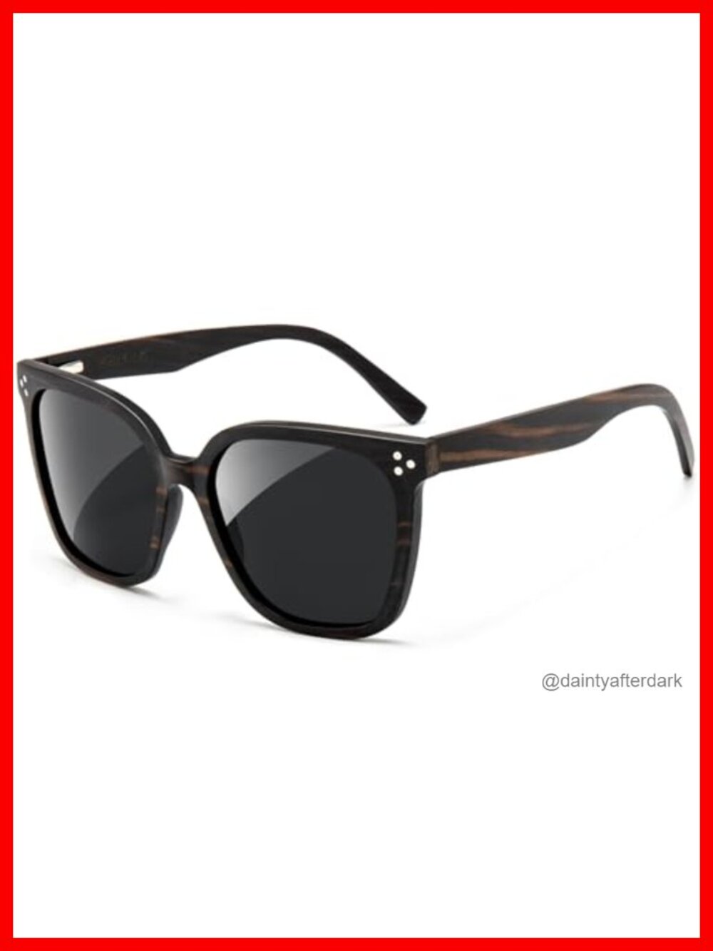 Oversized Ebony Wood Sunglasses UV400 Polarized Retro Vintage Luxury Sunnies